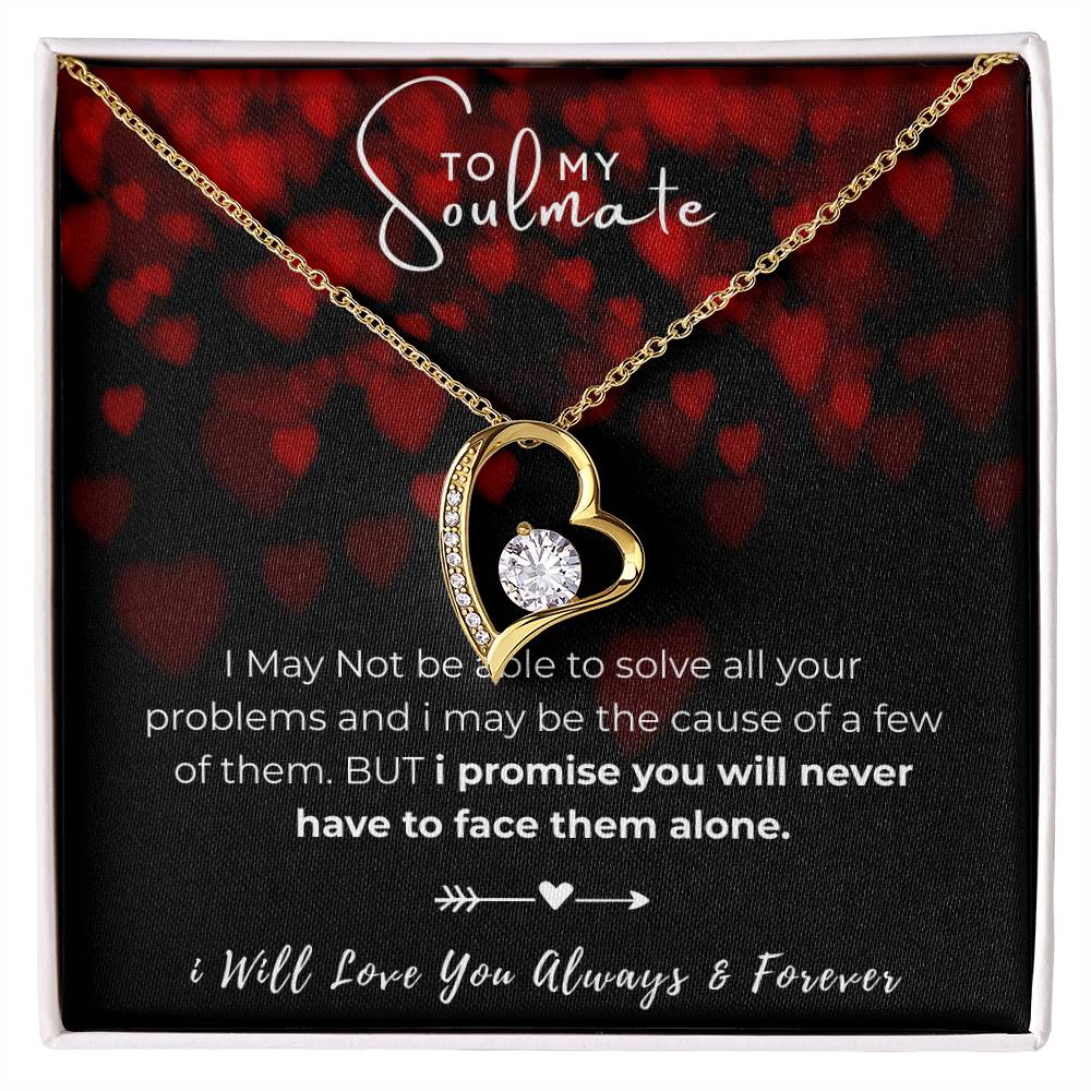 To my Soulmate Heart Promise Necklace Gift for Girlfriend/Wife