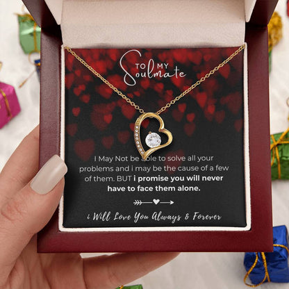 To my Soulmate Heart Promise Necklace Gift for Girlfriend/Wife