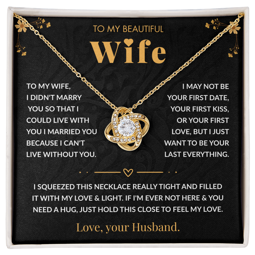 To My Wife – "My Forever" Love Knot Necklace Gift Set