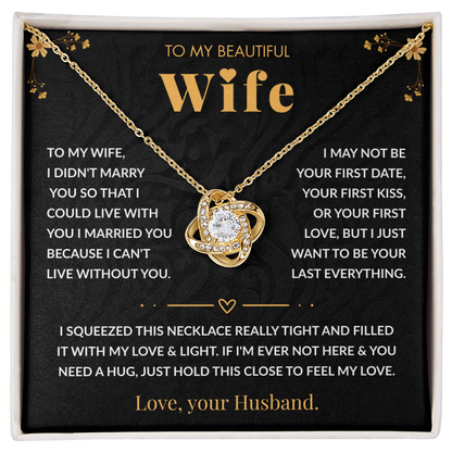 To My Wife – "My Forever" Love Knot Necklace Gift Set
