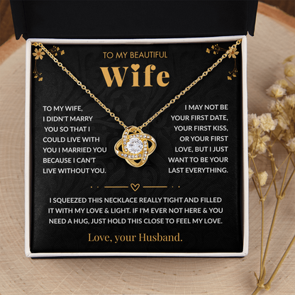 To My Wife – "My Forever" Love Knot Necklace Gift Set