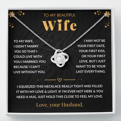 To My Wife – "My Forever" Love Knot Necklace Gift Set
