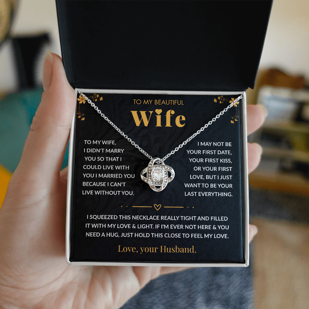 To My Wife – "My Forever" Love Knot Necklace Gift Set