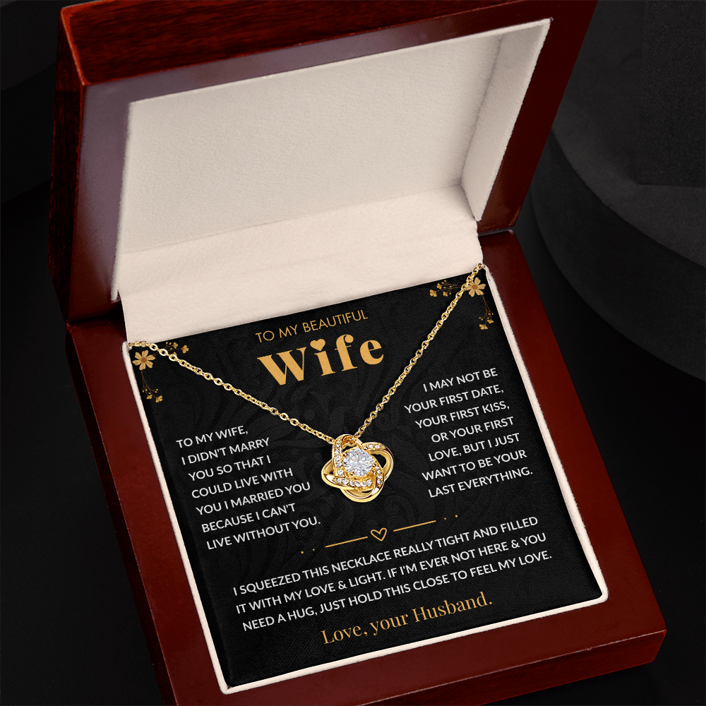 To My Wife – "My Forever" Love Knot Necklace Gift Set