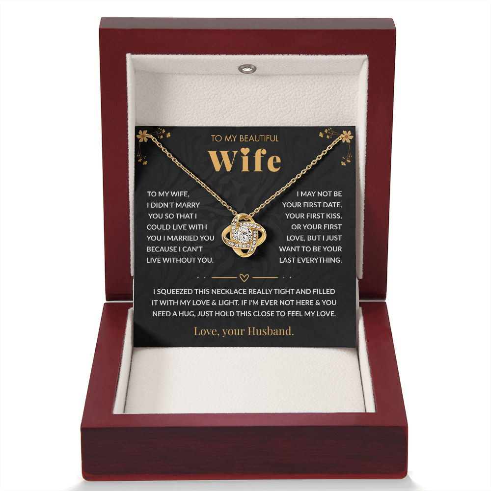 To My Wife – "My Forever" Love Knot Necklace Gift Set