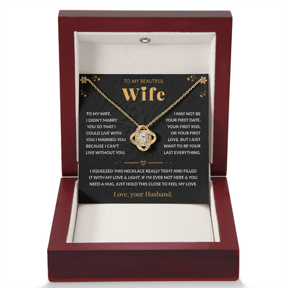 To My Wife – "My Forever" Love Knot Necklace Gift Set