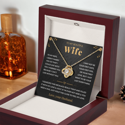 To My Wife – "My Forever" Love Knot Necklace Gift Set