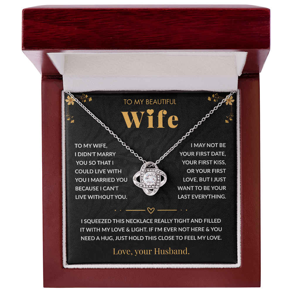 To My Wife – "My Forever" Love Knot Necklace Gift Set