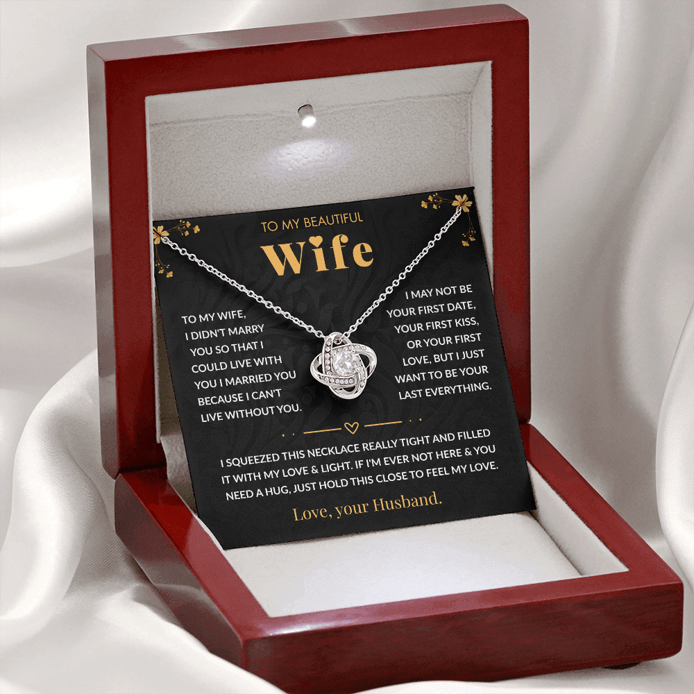 To My Wife – "My Forever" Love Knot Necklace Gift Set