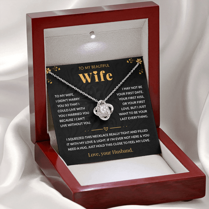 To My Wife – "My Forever" Love Knot Necklace Gift Set