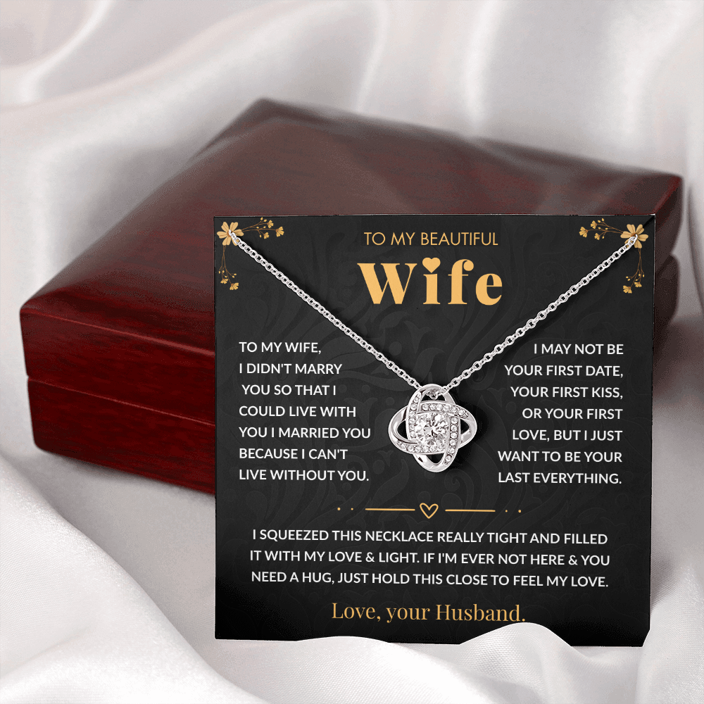 To My Wife – "My Forever" Love Knot Necklace Gift Set