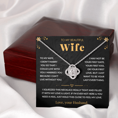To My Wife – "My Forever" Love Knot Necklace Gift Set