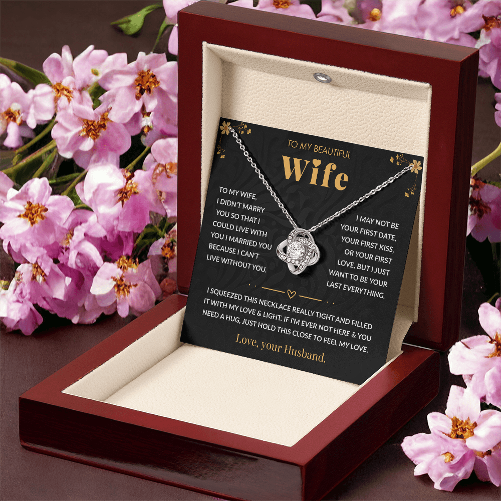 To My Wife – "My Forever" Love Knot Necklace Gift Set