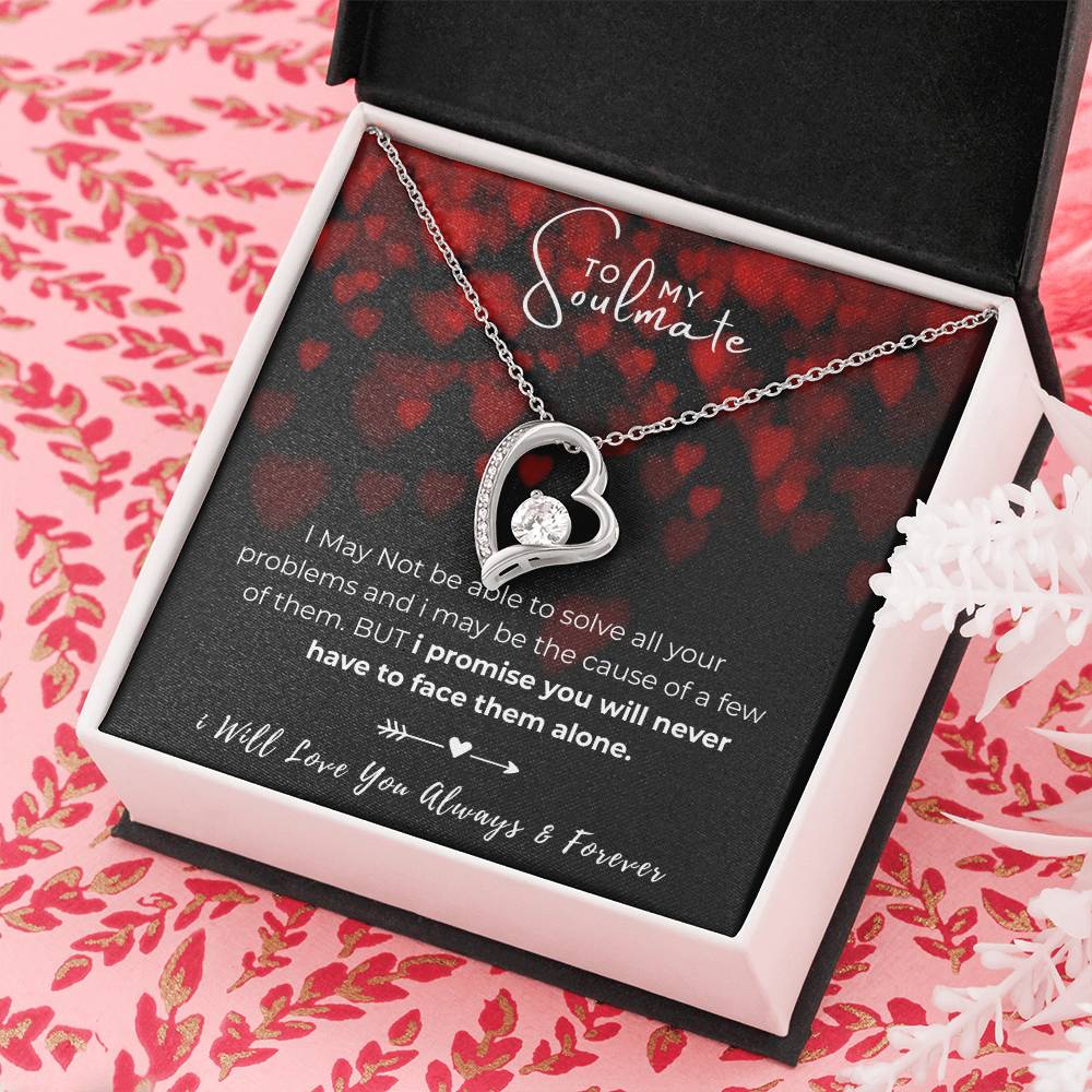To my Soulmate Heart Promise Necklace Gift for Girlfriend/Wife