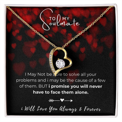 To my Soulmate Heart Promise Necklace Gift for Girlfriend/Wife